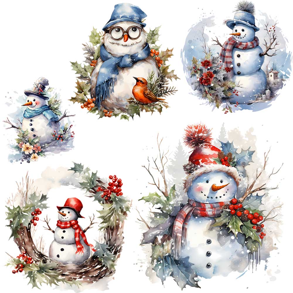 Winter Clothing Pictures - Snowman น่ารักออกแบบ Iron-on Transfer สําหรับเสื้อผ้า DIY
