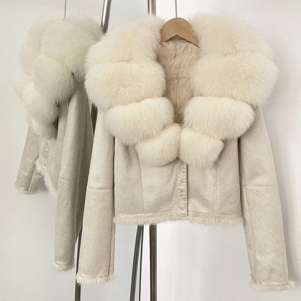 Winter Clothing Store - เสื้อแจ็คเก็ตขนสัตว์ใหม่ ฤดูใบไม้ร่วง-ฤดูหนาว 2025 ปกขนสุนัขจิ้งจอกแท้ เสื้อโค้ทหนังกลับ แฟชั่นเสื้อผ้า