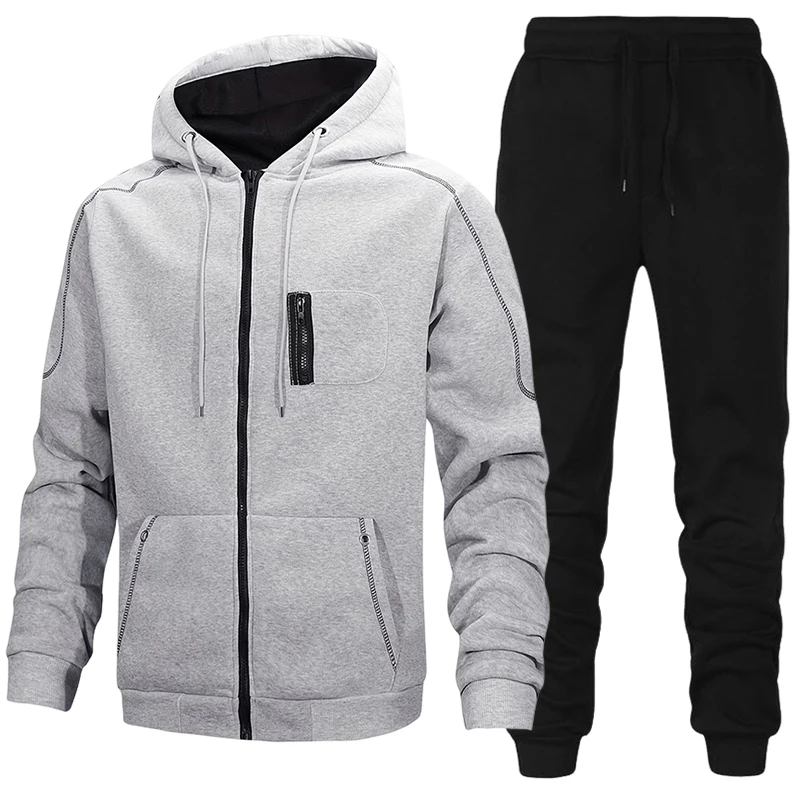Winter Clothing Fashion - ชุดวอร์มแฟชั่นผู้ชาย เสื้อฮู้ดลำลอง เสื้อโค้ทสำหรับกิจกรรมกลางแจ้ง เสื้อผ้ากีฬา วิ่งจ๊อกกิ้ง ฤดูใบไม้ร่วง