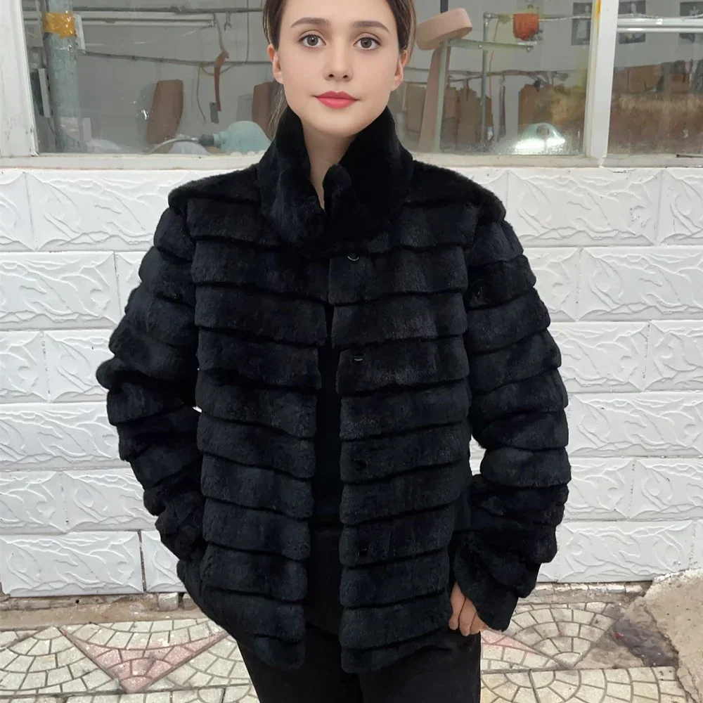 Winter Clothing Store - เสื้อโค้ทขนกระต่ายแท้ OFTBUY อุ่นสบาย หนังแท้ ขนสีพื้น เสื้อผ้าแฟชั่น