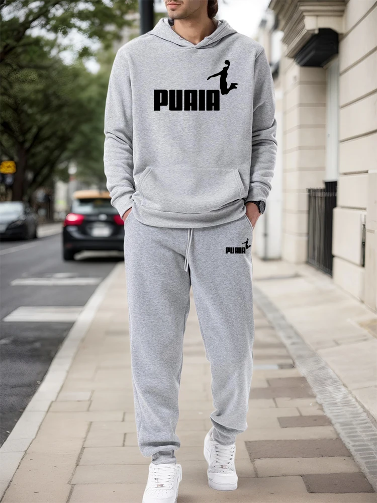 Winter Clothing Fashion - ชุดเซ็ตผู้ชาย/เสื้อฮู้ด/กางเกงขายาว ฤดูใบไม้ร่วง-ฤดูหนาว 2026 ชุดลำลองสปอร์ต เสื้อฮู้ดแบบสวมหัวและกางเกงขายาว แฟชั่นแนวสตรีท