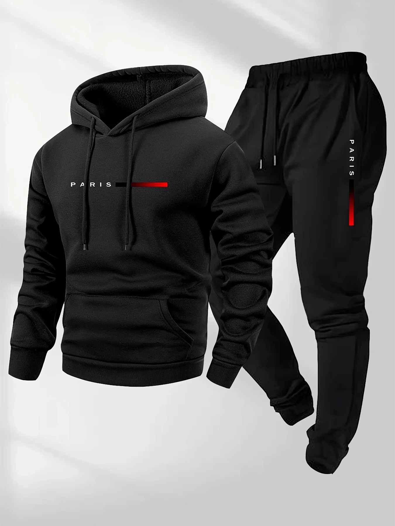 Winter Clothing Fashion - ชุดกีฬาพิมพ์ลายตัวอักษรแฟชั่นสตรีทเทรนด์ใหม่ ชุดกางเกงกีฬาผู้ชายแบบมีฮู้ด ชุดกันหนาวสำหรับฤดูใบไม้ผลิ ฤดูใบไม้ร่วง และฤดูหนาว
