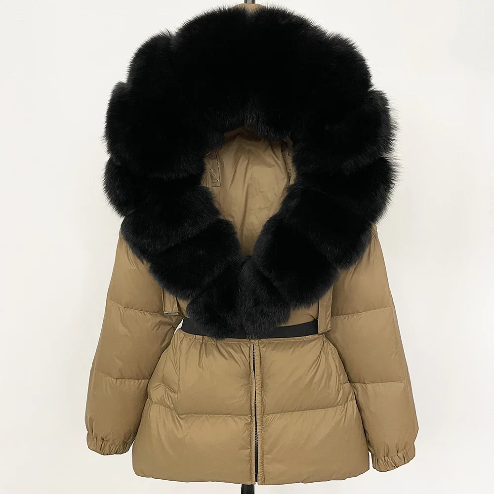 Winter Clothing Store - เสื้อโค้ทขนเฟอร์แท้ OFTBUY เสื้อผ้าฤดูหนาว เสื้อแจ็คเก็ตพัฟเฟอร์ผู้หญิง ฮู้ดขนสุนัขจิ้งจอก เสื้อโค้ทขนเป็ดขาว