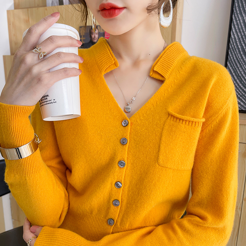 Winter Clothing Options - ขนสัตว์ Merino 100% ปุ่มลงแฟชั่นเสื้อสเวตเตอร์ถักแคชเมียร์หลายสีนุ่มแขนยาวขั้นสูงเสื้อผ้า Tops