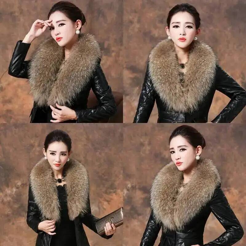 ปกขนแรคคูนธรรมชาติผ้าพันคอขนเฟ - Winter Clothing Pk บทวิจารณ์และราคา