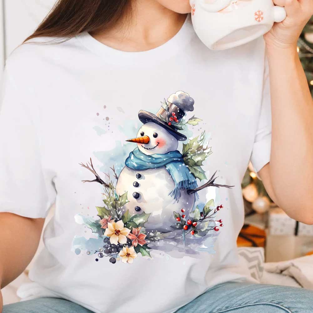 Snowman น่ารักออกแบบ Iron-on T - Winter Clothing Pictures บทวิจารณ์และราคา