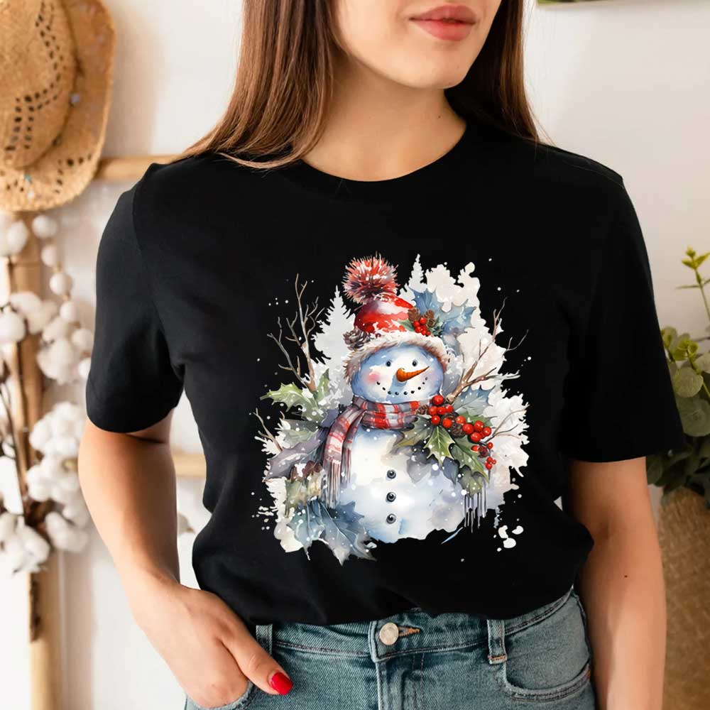 Snowman น่ารักออกแบบ Iron-on T - Winter Clothing Pictures บทวิจารณ์และราคา