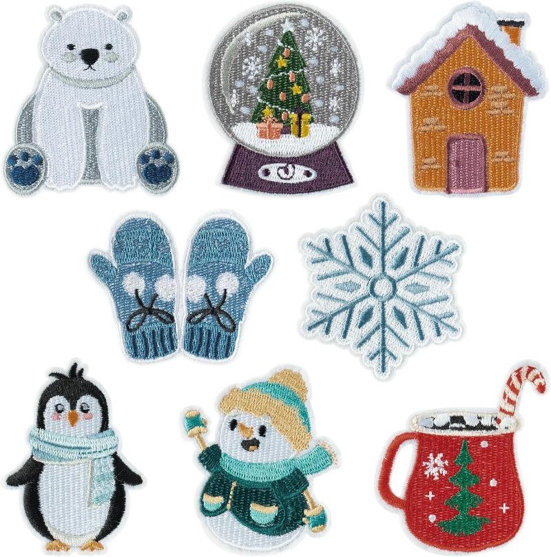 8 ชิ้นฤดูหนาวธีมเหล็กบนแพทช์ W - Winter Clothing Pictures บทวิจารณ์และราคา