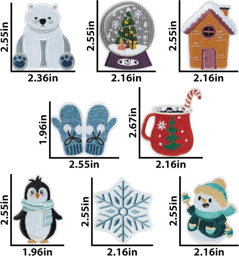 8 ชิ้นฤดูหนาวธีมเหล็กบนแพทช์ W - Winter Clothing Pictures บทวิจารณ์และราคา