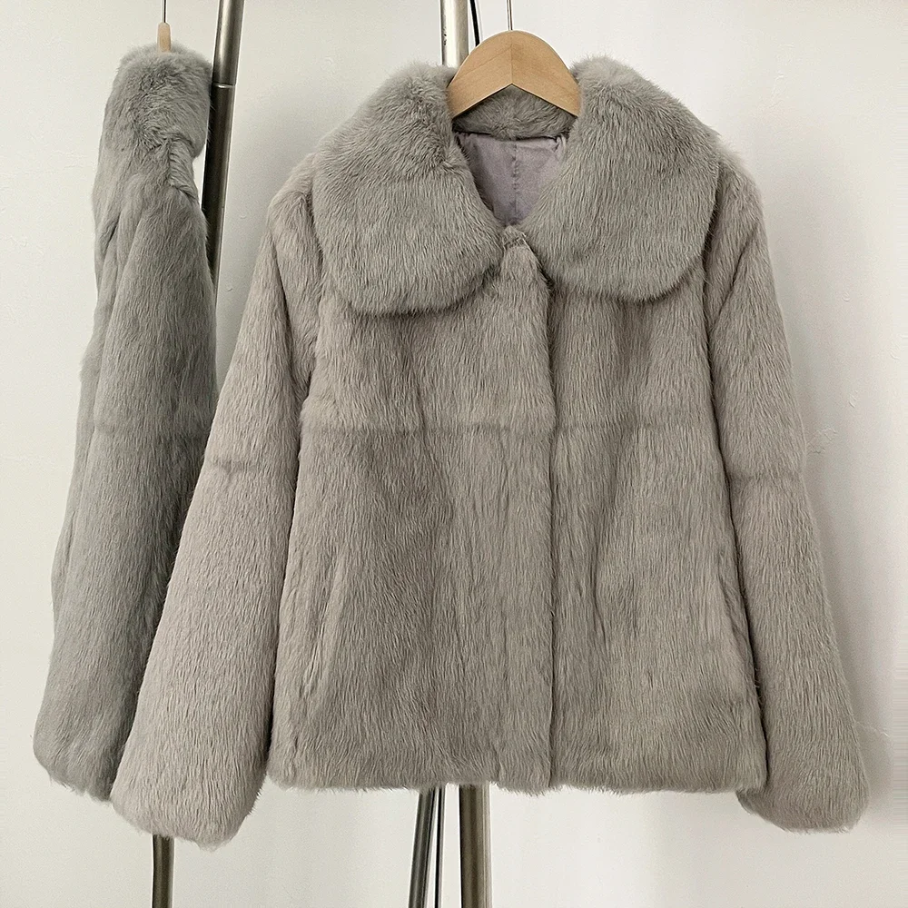 เสื้อแจ็คเก็ตขนกระต่ายแท้แบบสั - Winter Clothing Store บทวิจารณ์และราคา