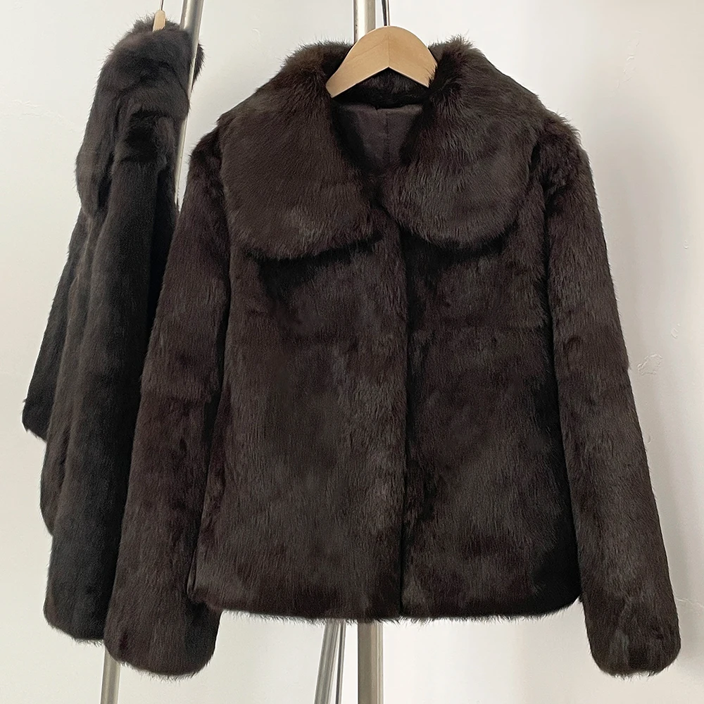 เสื้อแจ็คเก็ตขนกระต่ายแท้แบบสั - Winter Clothing Store บทวิจารณ์และราคา