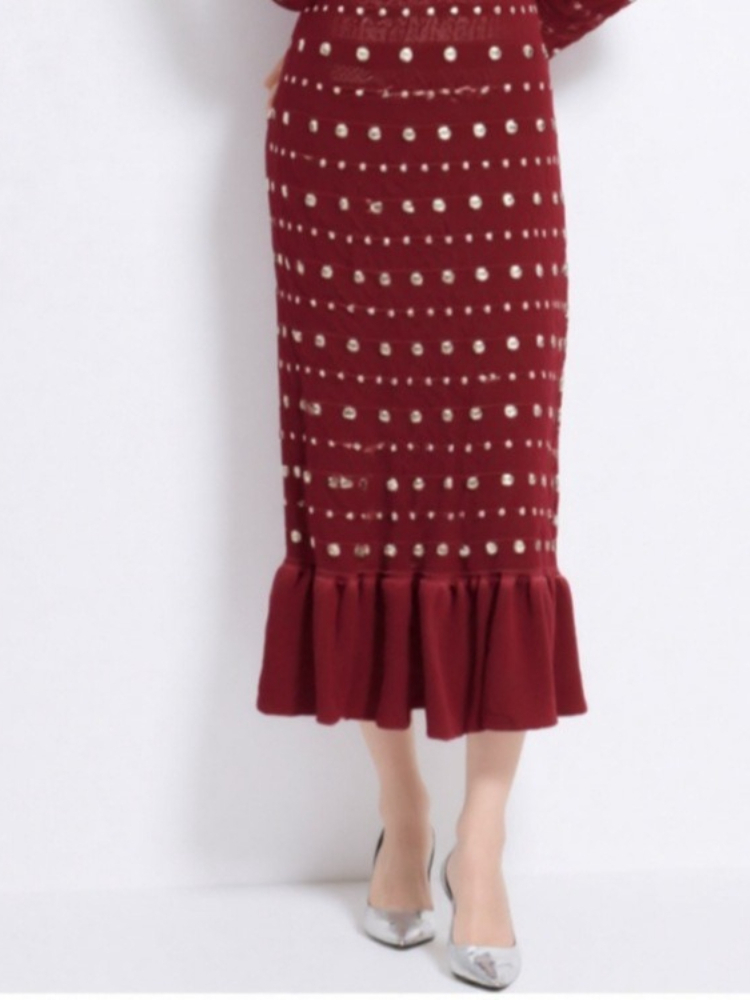 ชุดเดรสไหมพรมแขนยาวสีแดงแบบใหม - Winter Clothing Pictures บทวิจารณ์และราคา